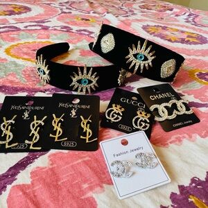 Black Headband with Eye Embellishments